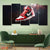 Cosmic Red High‑Top Sneaker 5‑Panel Canvas Wall Art | Exective Decor