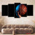 Basketball 5‑Panel Canvas Wall Art | Minimal Hand & Ball Portrait | Exective Decor