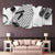 Black & White Fashion Flat Lay 5‑Panel Canvas Wall Art | Exective Decor