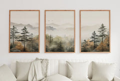 3 - Piece Minimalist Forest & Mountain Wall Artwall artexectivedecor3 - Piece Minimalist Forest & Mountain Wall Art