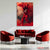 Red Smoke Cricket Batsman  Wall Art | Dramatic Sports Print | Exective Decor