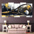 Tennis 5‑Panel  Wall Art | Abstract Black White Gold Racket | Exective Decor