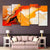 Amber Flow Geode 5‑Panel Abstract Canvas Wall Art | Exective Decor