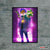 "Anime Boy & Creature Neon Wall Art | Vibrant Cyberpunk Poster for Home or Office Decor"