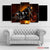 Autumn Supercar 5‑Panel Canvas | Red Coupe in Fall Forest | Exective Decor