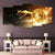 Bitcoin Bull Run 5‑Panel Canvas | Gold Crypto Art