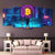 Bitcoin Neon City Canvas – 5 Panel Wall Art | Exective Decor