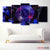 Bitcoin Neon Macro 5‑Panel Canvas – Circuit Board Art | Exective Decor