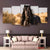 Black Stallion 5‑Panel Wall Art | Exective Decor