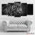 Black & White Leopard 5 Piece Canvas Wall Art | Exective Decor