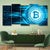 Blue Bitcoin Circuit 5‑Panel Canvas – Tech Crypto Wall Art | Exective Decor