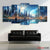Blue Moon Futuristic City 5‑Panel Wall Art | Exective Decor
