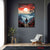 Crimson Valley Wanderer Anime Wall Art – Red Sky Mountain Path Exective Decor