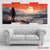 Crimson Winter Wanderer 5 Panel Wall Art – Sunset Snow Valley Canvas Set Exective Decor