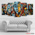  Cubist Crowd 5‑Panel Canvas Wall Art | Exective Decor