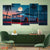 Electric Car 5‑Panel Canvas | Moonlit Palm Night Drive | Exective Decor