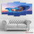 Futuristic Neon Beach House 5‑Panel Wall Art | Exective Decor
