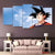 Goku 5 Panel Anime Wall Art – Sky Blue Multi‑Piece Canvas Set Exective Decor