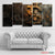 Golden Dollar Lock 5‑Panel Canvas – Finance Wall Art | Exective Decor