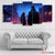 Neon Backstreets Duo 5 Panel Wall Art – Cyberpunk Night City Canvas Set Exective Decor 