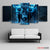 Neon Bull Run 5‑Panel Canvas – Trading Room Wall Art | Exective Decor