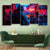 Neon City Gamer Setup 5‑Piece Canvas | Exective Decre