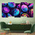 Neon Ethereum & Bitcoin 5‑Panel Canvas – Futuristic Crypto Wall Art | Exective Decor