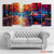 Neon Rain Drive 5‑Panel City Street Canvas | Exective Decor