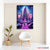 Neon Sci‑Fi Skyline Wall Art – Futuristic City Framed