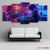Neon VR Gamer Setup 5‑Piece Split Panel Canvas | Exective Decre