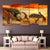 Savannah Sunset Giraffes 5‑Panel Canvas – African Wildlife Art | Exective Decor