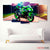 Sport Bike 5‑Panel Canvas Wall Art | Neon Green Superbike | Exective Decor