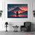 Volcanic Horizon Samurai Wall Art – Fiery Mountain Sunset Anime Exective Decor