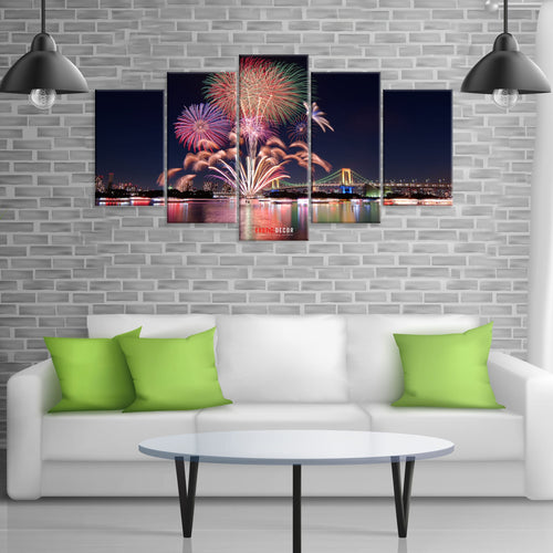 Fireworks Cityscape Multi - Panel Wall Artwall artexective DecorFireworks Cityscape Multi - Panel Wall Art